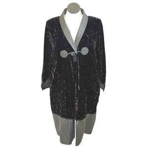 Goody Goody California Black Boho Hippy Duster Cardigan Pockets Size Large
